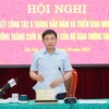 Bộ trưởng Bộ Giao thông Vận tải Nguyễn Văn Thắng chỉ đạo tại Hội nghị triển khai nhiệm vụ trọng tâm những tháng cuối năm 2023 của Bộ Giao thông Vận tải vào sáng ngày 11/10. (Ảnh: Việt Hùng/Vietnam+)
