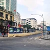 Sở Giao thông Vận tải Hà Nội vừa đưa ra phương án tổ chức, phân luồng giao thông phục vụ thi công ga ngầm S12 đường sắt đô thị Nhổn-Ga Hà Nội. (Ảnh: Việt Hùng/Vietnam+)