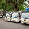 Xe điện 4 bánh trong khu vực hạn chế đã góp phần chuyên chở hành khách tham gia du lịch Thủ đô. (Ảnh: Hoài Nam/Vietnam+)