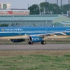 Máy bay của Hãng hàng không Vietnam Airlines tại một sân bay. (Ảnh: PV/Vietnam+)