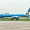 Máy bay thân rộng Boeing 787-10 mới vừa được Vietnam Airlines tiếp nhận bổ sung vào đội bay. (Ảnh: PV/Vietnam+)