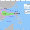 Dự kiến hướng đi của áp thấp nhiệt đới vào Biển Đông hồi 14h00 ngày 17/9. (Nguồn: Trung tâm Dự báo khí tượng thủy văn Quốc gia)