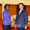 Thủ tướng Nguyễn Tấn Dũng tiếp bà Victoria Kwakwa, Giám đốc Quốc gia WB tại Việt Nam. (Ảnh: An Đăng/TTXVN)