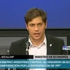 Bộ trưởng kinh tế Argentina Axel Kicillof thông báo về thỏa thuận cuối cùng về bồi thường giữa Argentina và Repsol. (Ảnh: Telam)