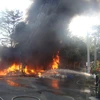 Cháy lớn thiêu rụi kho phế liệu sát ký túc xá Đại học Đồng Nai