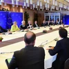 Các nhà lãnh đạo Eurozone nhóm họp bất thường tại Brussels, Bỉ, ngày 22/6 nhằm thảo luận về cuộc khủng hoảng nợ của Hy Lạp. (Nguồn: AFP/TTXVN) 