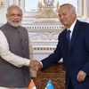 Thủ tướng Ấn Độ Narendra Modi và Tổng thống Uzbekistan Islam Karimov tại thủ đô Tashkent. (Nguồn: PTI)