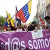 Tuần hành kêu gọi tạo thêm việc làm tại Madrid, Tây Ban Nha nhân Ngày Quốc tế lao động 1/5. (Nguồn: AFP/TTXVN)