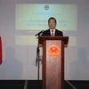 Đại sứ Việt Nam tại Vương quốc Anh, Nguyễn Văn Thảo, phát biểu tại lễ kỷ niệm. (Ảnh: Mai-Phương/Vietnam+)