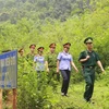 Lực lượng Công an, Biên phòng và Kiểm sát huyện Hà Quảng cùng phối hợp công tác để đảm bảo tốt an ninh trên tuyến biên giới. (Ảnh: Doãn Tấn/TTXVN)
