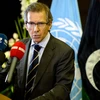 Đặc phái viên LHQ về vấn đề Libya, Leon, trong cuộc họp báo tại vòng đàm phán mới giữa các phái xung đột ở Libya, tại Moroc ngày 12/9. (AFP/TTXVN)