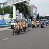 Lực lượng Cảnh sát giao thông và Thanh tra giao thông ra quân tuần tra trên các tuyến đường tại TP. Hồ Chí Minh. (Ảnh: Hoàng Hải/TTXVN)