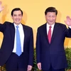 Chủ tịch Trung Quốc Tập Cận Bình (phải) và người đứng đầu chính quyền vùng lãnh thổ Đài Loan Mã Anh Cửu. (Nguồn: AFP/TTXVN)