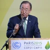 Tổng Thư ký LHQ Ban Ki-moon tại Hội nghị COP21. (Nguồn: AFP/TTXVN)