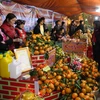 Hội chợ cam sành Hàm Yên. (Ảnh: Quang Đán/TTXVN)