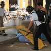 Hiện trường 3 nhà báo Guatemala bị sát hại hồi tháng Ba. (Nguồn: AFP/TTXVN)