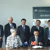 Lễ ký kết Biên bản ghi nhớ giữa Quỹ phát triển Khoa học và Công nghệ quốc gia Việt Nam và Hội đồng nghiên cứu Y tế và Sức khỏe Australia ngày 15/12. (Ảnh: Sao Băng/Vietnam+)