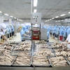 Sản xuất chế biến cá đóng hộp xuất khẩu tại nhà máy KTCFOOD, Kiên Giang. (Ảnh: Lê Huy Hải/TTXVN)