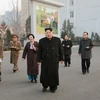 Nhà lãnh đạo Kim Jong-Un trong một chuyến thăm khu di tích Cách mạng Phyongchon ở thủ đô Bình Nhưỡng. (Nguồn: THX/TTXVN)