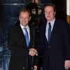 Thủ tướng Anh Cameron và Chủ tịch EC Donald Tusk. (Nguồn: AFP/TTXVN)