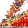 Lễ rước kiệu từ Đền thờ Kinh Dương Vương về Lăng Kinh Dương Vương. (Ảnh: Nguyễn Thủy/TTXVN)