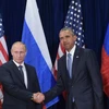 Tổng thống Mỹ Barack Obama (phải) và Tổng thống Nga Vladimir Putin tại một cuộc gặp ở New York, Mỹ. (Nguồn: AFP/TTXVN)