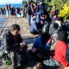 Người tị nạn Syria đến đảo Lesbos, Hy Lạp từ Dikili, miền Tây Thổ Nhĩ Kỳ, ngày 5/3. (Nguồn: AFP/TTXVN)