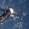 Tàu vũ trụ chở hàng Tiến bộ 57 của Nga lắp ghép thành công với trạm ISS tháng 10/2014. (Nguồn: AFP/TTXVN)