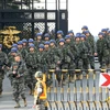 Binh sĩ Hàn Quốc chuẩn bị tham gia tập trận chung tại cảng thuộc Pohang, miền đông nam Hàn Quốc ngày 7/3. (Nguồn: AFP/TTXVN)