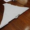 Mảnh vỡ nghi của máy bay MH370 được tìm thấy ở bờ biển Mozambique, trưng bày tại Maputo ngày 3/3. (Nguồn: THX/TTXVN)