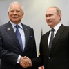 Tổng thống Nga Vladimir Putin và Thủ tướng Malaysia Najib Razak. (Nguồn: AFP/TTXVN)