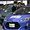  Ôtô của hãng Toyota được trưng bày tại thủ đô Tokyo, Nhật Bản. (Nguồn: AFP/TTXVN)