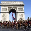Vệ binh Cộng hòa Pháp trước Khải Hoàn Môn. (Nguồn: AFP)