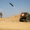 Hệ thống tên lửa được bố trí tại phía tây của thành phố Marib, Yemen. (Nguồn: AFP)