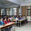 Giờ học của sinh viên Khoa Quản trị doanh nghiệp tại giảng đường Trường Đại học Thương mại. (Ảnh: Quý Trung/TTXVN)