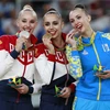 Các vận động viên Nga với niềm vui chiến thắng. (Nguồn: THX/TTXVN)