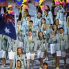 Đoàn thể thao Australia tham gia diễu hành tại lễ khai mạc Olympic Rio 2016 trên sân Maracana ngày 5/8. (Nguồn: EPA/TTXVN)