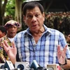 Tổng thống Philippines Rodrigo Duterte phát biểu trong cuộc họp báo ở Asuncion ngày 29/7. (Nguồn: EPA/TTXVN)