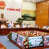 Thủ tướng Nguyễn Xuân Phúc chủ trì hội nghị trực tuyến toàn quốc của Chính phủ về công tác bảo vệ môi trường. (Ảnh: Thống Nhất/TTXVN)