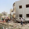Hiện trường vụ đánh bom xe ở Aden, Yemen ngày 29/8. (Nguồn: AFP/TTXVN)