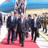 Quang cảnh Lễ đón Thủ tướng Nguyễn Xuân Phúc tại sân bay quốc tế Bắc Kinh. (Ảnh: Thống Nhất/TTXVN)