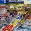Hàng Việt trong một siêu thị trong nước. (Nguồn: TTXVN)