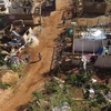 Cảnh đổ nát sau khi bão Matthew quét qua ngôi làng Casanette gần Baumond, Haiti, ngày 8/10. (Nguồn: AFP/TTXVN)