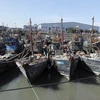 Các tàu cá Trung Quốc đánh bắt trái phép tại vùng Đặc quyền kinh tế của Hàn Quốc hôm 10/10 bị kéo về cảng Incheon, Hàn Quốc. (Nguồn: AP)