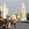 Binh lính Thái Lan đảm bảo an ninh trong lễ tang Vua Bhumibol Adulyadej. (Ảnh: Quang Thuận/Vietnam+)