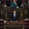 Ông Mariano Rajoy (trước) phát biểu tại phiên họp của Quốc hội ở Madrid ngày 29/10. (Nguồn: EPA/TTXVN)