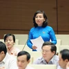 Đại biểu Quốc hội thành phố Đà Nẵng Ngô Thị Kim Yến phát biểu ý kiến. (Ảnh: Phạm Kiên/TTXVN)