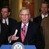 Thượng nghị sỹ Mitch McConnell (giữa) phát biểu tại cuộc họp báo ở thủ đô Washington DC ngày 6/12. (Nguồn: AFP/TTXVN)