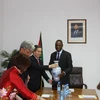 Trưởng Ban Kinh tế Trung ương Nguyễn Văn Bình hội kiến với Thủ tướng Mozambique Carlos Agostinho do Rosario. (Ảnh: Mạnh Hùng/Vietnam+)