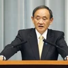 Chánh văn phòng Nội các Nhật Bản Yoshihide Suga tại cuộc họp báo ở Tokyo. (Nguồn: Kyodo/TTXVN)